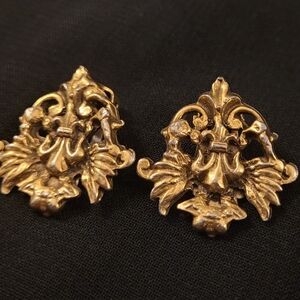 Vintage Reinad Gold Tone Clip-On Earrings